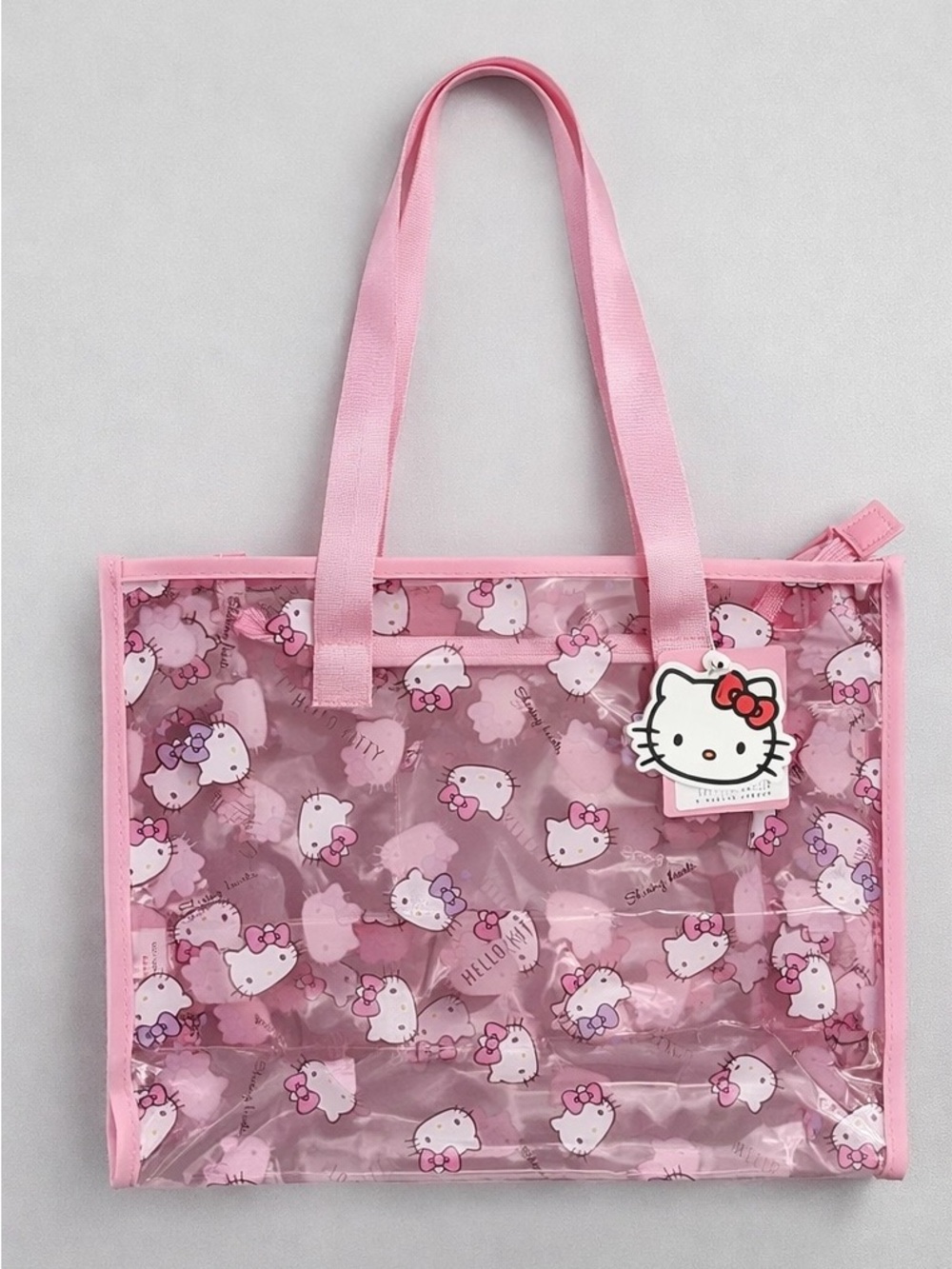 Hello Kitty Clear Tote Bag Pink Transparent Shopper Sanrio Kawaii Bag